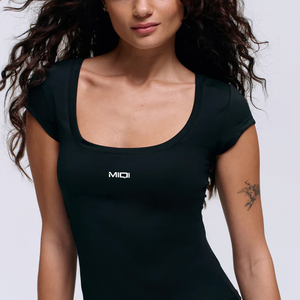 <span class=keywords><strong>Body</strong></span> personnalisé une pièce en nylon Spandex pour femmes Gym Workouts Jumpsuit Barboteuses à manches courtes Yoga Running Sports Bodys - Product Image 1