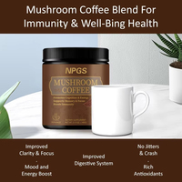 Poudre de café aux champignons instantanée OEM/ODM, stimulant du système immunitaire, détoxifiant pour le corps, énergie, qualité alimentaire pour adultes, durée de conservation de 24 mois