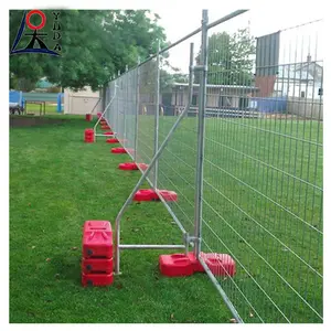 6ft temporary metal fence construction panel portable outdoor wire netting with plastic base