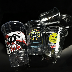 Vasos Desechables Transparentes de PET de 400ml, 500ml y 700ml <span class=keywords><strong>para</strong></span> Café Frío, Leche y Bebidas, con Tapas <span class=keywords><strong>para</strong></span> Llevar, Precio al por Mayor, Gran Venta - Product Image 3