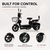 Vélo Électrique Urbain pour Commuters avec Batterie au Lithium Amovible en Option et Panier Avant – Siège Passager Disponible – E-Bike Adulte