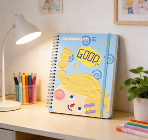 Quaderno Personalizzato con Decorazione Tridimensionale a Griglia e Cartoni Animati, Rilegatura a Spirale Metallica per Studenti e Negozi di Cancelleria - Product Image 5