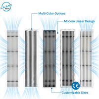 Grille de ventilation linéaire carrée en aluminium, diffuseur d'air de plafond HVAC pour bureau et décoration intérieure