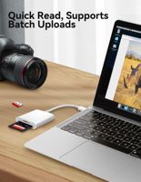 Lector de Tarjetas SD USB-C para iPhone 15 y 16, Plug and Play, Sin Necesidad de Aplicaciones, Visor de Cámaras de Seguimiento, Cámaras de Caza y Cámaras de Coche