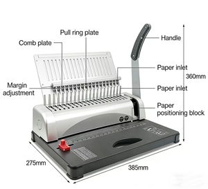 Machine à relier manuelle à spirale, machine à perforer le papier A4 en plastique <span class=keywords><strong>pour</strong></span> la <span class=keywords><strong>reliure</strong></span> de livres - Product Image 2