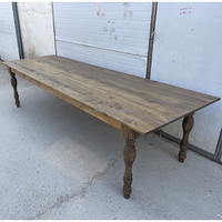 Französischer Stil 8 oder 10 Personen Rustikaler Massivholztisch Rechteckiger Hochzeits-Holzklapptisch im Landhausstil