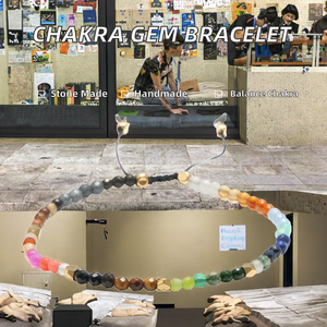 Pulsera de Chakras con Cuentas de Piedras Preciosas, Cristal Arcoíris de 3mm, Pedrería, Tejida a Mano, Chapada en Oro, Estilo Bohemia, Unisex - Product Image 2