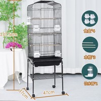 Grande cage à perroquets en métal pour l'élevage d'oiseaux, idéale pour les Myna, les Peony, les Budgies, plusieurs spécifications