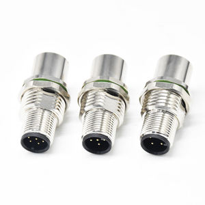 ขั้วต่อกันน้ำอุตสาหกรรม M12 IP67 แบบ 3/4/5/8 ขา ขั้วต่อสองด้าน ซีลสุญญากาศ บรรจุกาว ติดตั้งผ่านผนัง - Product Image 4