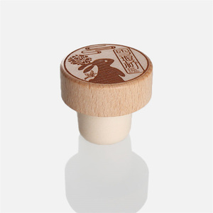 Nắp Chai In LOGO Tùy Chỉnh Nắp Chai Chữ T Tổng Hợp Polymer Bằng Gỗ Tự Nhiên Hình Tròn Cho Chai Rượu Thủy Tinh Nắp Đậy Kín - Product Image 4