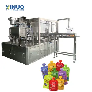 Rotary Spout Pouch Filling Equipment Liquid Pouch Filling And Sealing Machine For Milk Juice Beverage