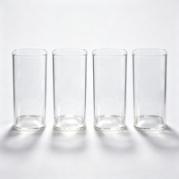 Lot de 4 verres carrés en verre de 13 oz avec logo personnalisé, sans BPA, réutilisables et compatibles lave-vaisselle, pour eau, jus, thé