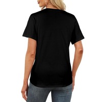 Kaos Wanita 100% Katun Musim Panas Kasual Anti-Kerut Lengan Pendek Sablon Heat-Transfer Bahan 180g dari USA Stock Dropshipping