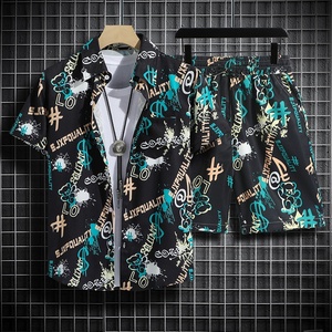 Camicia da spiaggia hawaiana stile Hong Kong retrò da <span class=keywords><strong>uomo</strong></span> a maniche corte e ampia <span class=keywords><strong>abbigliamento</strong></span> estivo Casual in pantaloncini di <span class=keywords><strong>grandi</strong></span> dimensioni - Product Image 3