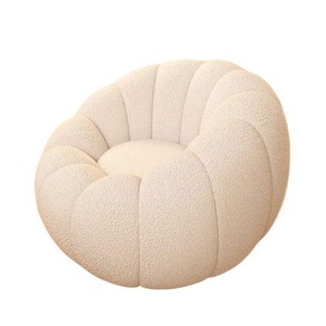 Modern <strong>Boucle</strong> Petal Shape Lazy Chair Single Round <strong>Bean</strong> <strong>Bag</strong> Accent Chair for Living Room Hotel - Product Image 3