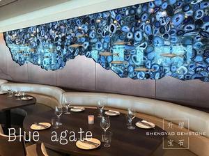 Naturale piastrelle <span class=keywords><strong>e</strong></span> marmi agata <span class=keywords><strong>blu</strong></span> coffeetable aggiungere con polvere d'<span class=keywords><strong>oro</strong></span> - Product Image 4