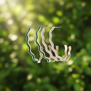 Orecchini a Cerchio Verdi Trendy Placcati Oro in Lega di Zinco, Gioielli da Donna alla Moda, Orecchini Pendenti Statement - Product Image 2