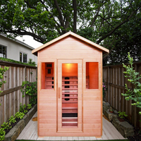 Ruang Sauna Kayu Hemlock Modern dengan Pemanas Pelat Karbon Inframerah Listrik untuk Penggunaan di Rumah Sakit dan Pusat Kebugaran, Dilengkapi Panel Kontrol Komputer