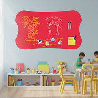 Tableau blanc interactif mural autocollant en panneau magnétique écologique Art Déco Unifelt coloré personnalisé pour l'école