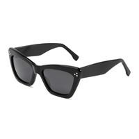 Haute qualité Vintage oeil de chat Demi cadre polarisé Tac lentille personnalisé acétate lunettes de soleil nouvelles lunettes de mode populaires femmes hommes