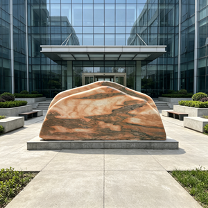 Pierre naturelle paysagère, roche décorative de jardin en granit jaune veiné, durable, pour aménagement vertical extérieur - Product Image 4