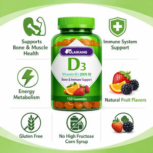 Gomitas de Vitamina D3 con Sabor a Bayas y Melocotón, Marca Gummy Vitamin, 50mcg 2000UI, para el Apoyo Óseo e Inmunológico, 150 Unidades - Product Image 4