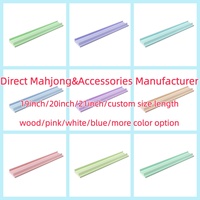 Supports de tuiles de mahjong en bois de longueur personnalisée, ensemble de pousseurs de mahjong OEM ODM, présentoir de jeu de société de table