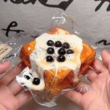 NEW Tiktok Viral Black Sugar Pearl square Toast <b>Squishy</b> Toy-Taba Sticky Stress Relief Gift for Adults Food-shaped Themed - Product Image 3