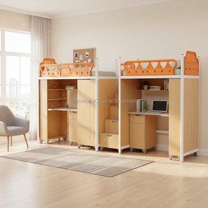 <span class=keywords><strong>Lit</strong></span> superposé Zoshine pour étudiants universitaires avec bureau, armoire et <span class=keywords><strong>escalier</strong></span> intégrés, <span class=keywords><strong>lit</strong></span> mezzanine de dortoir avec rangement - Product Image 4