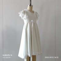 Nouvelle robe de performance de danse de salon pour fille, blanche, attrayante, en coton, élasthanne et mousseline, pour adultes, en stock, délai de livraison d'échantillon de 7 jours
