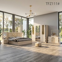 Nouvel ensemble de meubles de chambre à coucher 5 pièces en MDF laqué brillant, modèle 2026, taille King, pour la maison