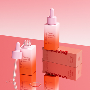 Флакон-капельница для косметического сыворотки для волос с градиентным логотипом, прямоугольный, 20 мл, 30 мл, с упаковкой - Product Image 2