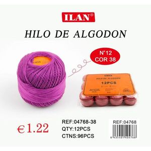 Filo di Cotone Ilan N12 Colore 38 Viola, Filato per Lavoro a Maglia - Product Image 3