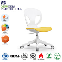 Chaise pivotante ergonomique en plastique avec base à 5 points, chaise roulante pour étudiants, idéale pour les salles de classe et les salles de réunion