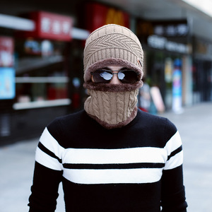 <span class=keywords><strong>Bonnet</strong></span> d'hiver <span class=keywords><strong>en</strong></span> acrylique <span class=keywords><strong>en</strong></span> fausse fourrure chinoise pour hommes et enfants, écharpe <span class=keywords><strong>de</strong></span> <span class=keywords><strong>cou</strong></span> <span class=keywords><strong>en</strong></span> laine tricotée à la mode, cagoule pour masque <span class=keywords><strong>de</strong></span> voyage - Product Image 1