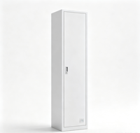Casier en acier robuste à porte simple verrouillable, armoire de rangement en métal de taille étroite, casier pour vêtements d'employés de bureau