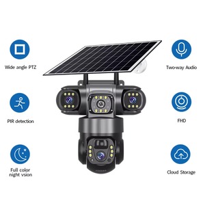 Cámara DE SEGURIDAD alimentada por energía solar Detección de movimiento PIR Visión nocturna a todo color Rotación de 360 ° Audio bidireccional Bajo consumo de energía - Product Image 4