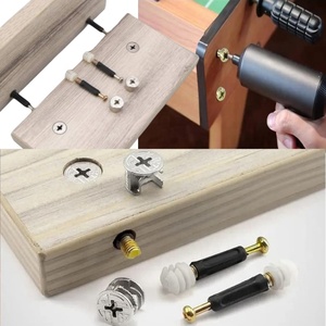 Kit de <span class=keywords><strong>fixation</strong></span> 3-en-1 Lingdao en acier inoxydable avec vis à came et goujons pour meubles, écrous de verrouillage, taille personnalisée, cuisine et salle à manger - Product Image 5