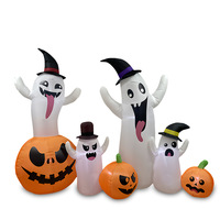 Décorations lumineuses LED d'Halloween transfrontalières gonflables K258, fantôme citrouille à langue collante, effrayantes pour l'extérieur