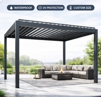Pergola en aluminium motorisée ONEALU pour terrasse extérieure, toit à lamelles imperméable et résistant au vent, système réglable sur mesure