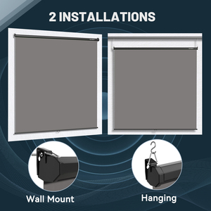 RAUBAY Retractable Pull Down Gray Screen Backdrop-Wrinkle Resistant Anti-Glare Polyester 78.7" X 86.6" Collapsible Background - Product Image 5