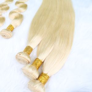 Brazilian <b>Hair</b> Bundles <b>Human</b> <b>Hair</b> <b>Extensions</b> 100% Remy Wholesale Cheap Bundles Blonde 613 Deep Wave Bundles <b>Human</b> <b>Hair</b> - Product Image 2