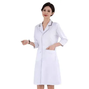 Uniforme de Trabajo para Esteticista, Salón de Belleza, Estilo Coreano, Bata Blanca de Manga Corta para Profesionales de la Salud - Product Image 1