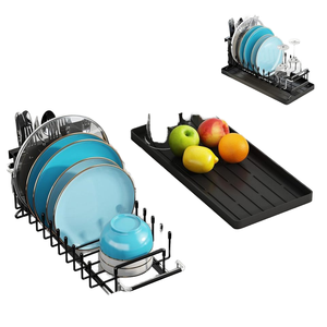 <span class=keywords><strong>Petit</strong></span> porte-couverts de comptoir de cuisine avec égouttoir à vaisselle en silicone extensible Plateau d'égouttage d'évier pour égouttoir à vaisselle Boîte emballée - Product Image 1