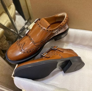 Zapatos Menge de lujo para mujer, con acabado brillante, suela gruesa, estilo académico, punta redonda y tacón bajo, de cuero. - Product Image 3