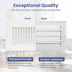 Grille de ventilation en acier galvanisé pour CVC, diffuseur de ventilation pour sol, mur, <span class=keywords><strong>plafond</strong></span>, diffuseur <span class=keywords><strong>d</strong></span>'<span class=keywords><strong>air</strong></span> à 2 voies, couvercle de grille <span class=keywords><strong>d</strong></span>'aération pour <span class=keywords><strong>plafond</strong></span> - Product Image 2