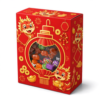 Boîte à bonbons personnalisée avec logo imprimé, en forme de lanterne, avec fenêtre, en papier, pour le Nouvel An chinois, pour les fêtes du Nouvel An lunaire
