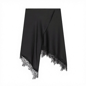 ZATRHMBM Spring/Autumn Women's Clothing 2025 New Fashion Breathable <b>Patchwork</b> Lace Empire Waist Elegant Mini <b>Skirt</b> Asymmetrical - Product Image 2