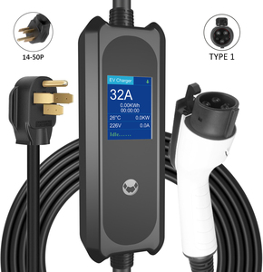 สายชาร์จรถยนต์ไฟฟ้าแบบพกพา Type 1 หัวปลั๊ก NEMA 14-50 กำลังไฟ 7KW 32A ปรับกระแสได้  สถานีชาร์จรถยนต์ไฟฟ้าพร้อมโลโก้สั่งทำ - Product Image 1