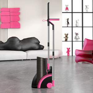 Новинка 2026: Складные пластиковые метла и совок KD, экономия места, с длинной ручкой, самоочищающийся набор для уборки пола - Product Image 3